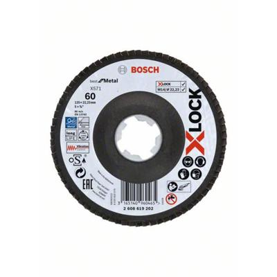 Bosch Accessoires X-LOCK Lamellenschijf Best for Metal schuin, glasvezel, Ø125mm, G 60, X571 - 1 stuk(s) - 2608619202
