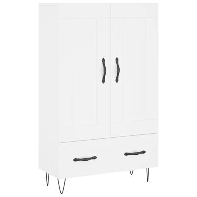 Hoge kast 69,5x31x115 cm bewerkt hout wit