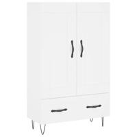 Hoge kast 69,5x31x115 cm bewerkt hout wit - thumbnail
