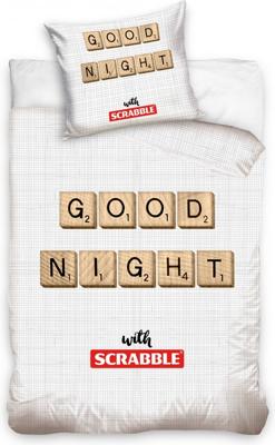 Scrabble - Dekbedovertrek - Eenpersoons wit 140 x 200 cm - 70 x 90 cm Scrabble - Dekbedovertrek - Eenpersoons wit 140 x 200 cm - 70 x 90 cm