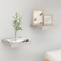 Wandschappen 2 st zwevend 23x23,5x3,8 cm MDF betongrijs - thumbnail