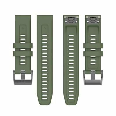 By Qubix - Siliconen sportbandje - Leger groen - Compatible met Garmin Tactix 8-47mm - Compatible Garmin bandje - Bandbreedte: 22mm