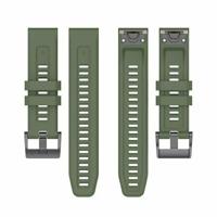 By Qubix - Siliconen sportbandje - Leger groen - Compatible met Garmin Tactix 8-47mm - Compatible Garmin bandje - Bandbreedte: 22mm - thumbnail