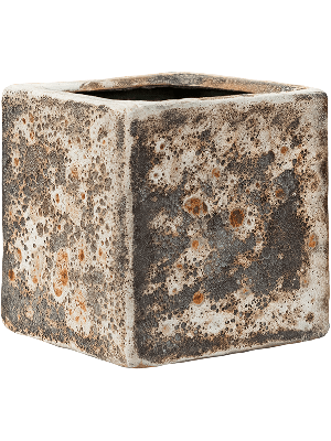 Lava Relic Rust metal Cube bloempot binnen 20x20x20 cm Lava Relic Rust metal Cube bloempot binnen 20x20x20 cm