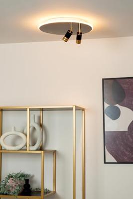 Lucide JUBEL - Plafonnière - Ø 40 cm - LED - CCT - 2500K/3000K - Zwart chroom