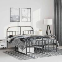 Bedframe met hoofd- en voeteneinde metaal zwart 135x190 cm - thumbnail