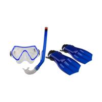 Waimea junior duik set met masker/snorkel/vin 34-38 kobalt blauw/zwart - thumbnail