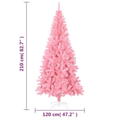 VidaXL Kunstkerstboom met standaard 210 cm pvc roze
