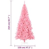 VidaXL Kunstkerstboom met standaard 210 cm pvc roze - thumbnail