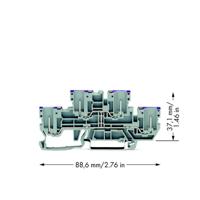WAGO 870-158 Doorgangsklem 2-etages 5 mm Steekklem Toewijzing: L Grijs 50 stuk(s) - thumbnail