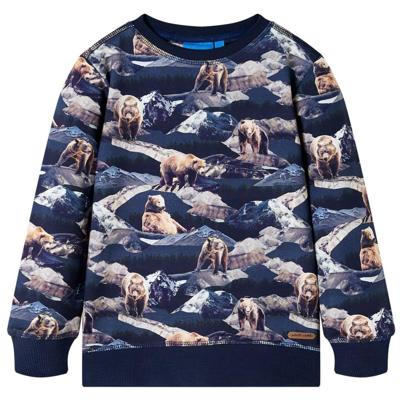 Kindertrui berenprint 92 marineblauw