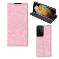 Samsung Galaxy S21 Ultra Smart Cover White Flowers - thumbnail