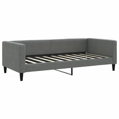 Slaapbank met onderschuifbed 90x190 cm stof donkergrijs
