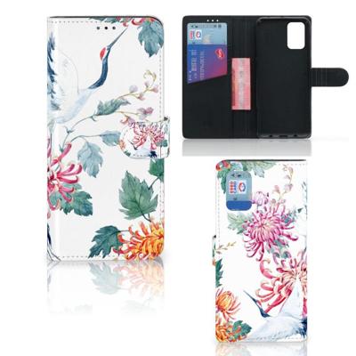 Samsung Galaxy A02s | M02s | Telefoonhoesje | Met pasjeshouder | Bird Flowers