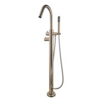 Badkraan Vrijstaand Wiesbaden Caral Thermostatisch Compleet Geborsteld Staal - thumbnail