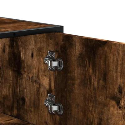 Hoge kast 68x35x106,5 cm bewerkt hout en metaal gerookt eiken Hoge kast 68x35x106,5 cm bewerkt hout en metaal gerookt eiken