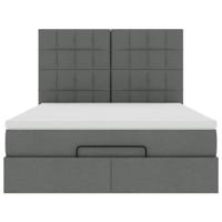 Ottoman bed met matras 140x200cm stof donkergrijs - thumbnail
