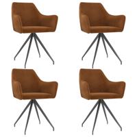 Vidaxl Eetkamerstoelen 4 St Fluweel Bruin - thumbnail