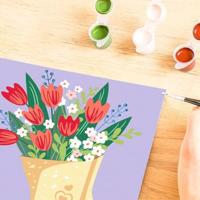 CreArt 20x20 cm Tulpenboeket, Creatieve Vrijetijdsbesteding, Volwassenen, Schilderen op Nummer, 25518, Ravensburger - thumbnail