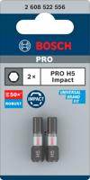 Bosch Accessoires PRO Hex slagschroefbit | H5 | 25 mm | 2-delig - 2608522556 - thumbnail