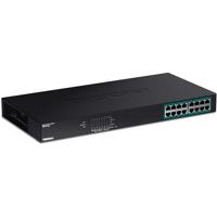 TRENDnet TPE-TG160G 16-poorts Gigabit PoE + -switch, 16 x Gigabit PoE + poorten, 246 W PoE prestatiebudget, 32 Gbit/s switchingcapaciteit, desktopswitch, ethernet-netwerkschakelaar, metaal - thumbnail