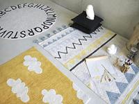 Wasbaar katoenen tapijt met wolkenprint - LORENA CANALS mosterdgeel - thumbnail