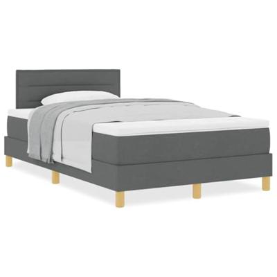 Boxspringbed met matras Donkergrijs 120 x 200 cm Stof