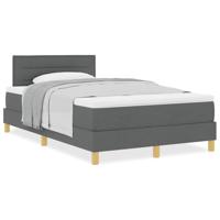 Boxspringbed met matras Donkergrijs 120 x 200 cm Stof - thumbnail