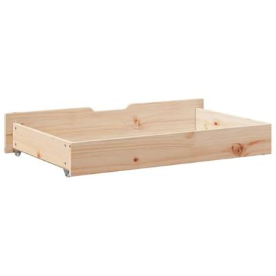 VidaXL Bedlades 2 st met wieltjes 90x55x17 cm massief grenenhout VidaXL Bedlades 2 st met wieltjes 90x55x17 cm massief grenenhout