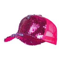 Baseball pet neon-pink pailletten - thumbnail