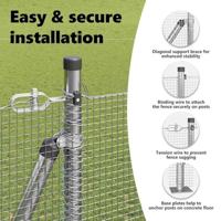 VidaXL Afrasteringspaal zilver 10 x 1,6 m (12 x 12 mm gaas) staal - thumbnail