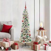 Kunstkerstboom met 150 LED Wit 150 cm PVC en Metaal en Plastic - thumbnail