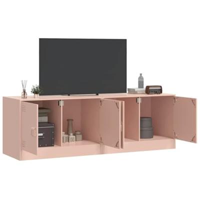 Tv-meubelen 2 st 67x39x44 cm staal roze