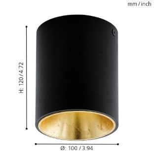 Eglo Led plafondspotPolasso Round 10cm zwart met goud - 94502