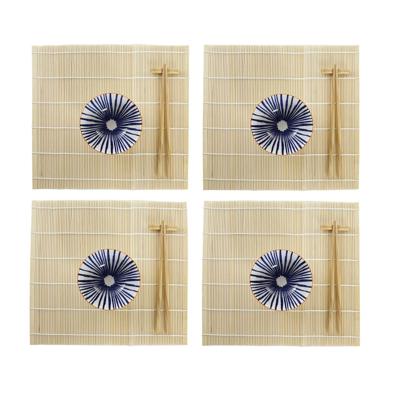 Sushi-set DKD Home Decor 14,5 x 14,5 x 31 cm Blauw Wit Keramiek Orientaals (16 Onderdelen)