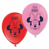 Minnie Mouse Ballonnen Roze/Rood (8st) - thumbnail