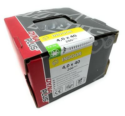 DynaPlus Schroeven Unischroef PK TX-20 4.0X40 Verzinkt Voldraad 200st. DynaPlus Schroeven Unischroef PK TX-20 4.0X40 Verzinkt Voldraad 200st.