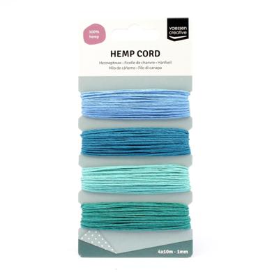 Vaessen Creative • henneptouw assortiment 4x10m blauw/groen