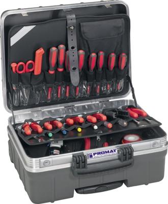 Promat/Tecwerk Hardkunststof koffer | Trolleyversie | binnen-B465xD255xH352mm | HDPE-kunststof 42 l - 4000871743