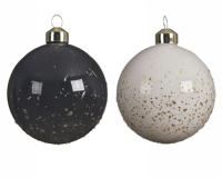 Kerstbal Glas Spikkel Ø8cm Assorti 1st - thumbnail