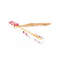 Nordics Tandenborstel bamboe roze (1 st) - thumbnail