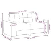 Loveseat met kussen Bruin Kunstleer - thumbnail