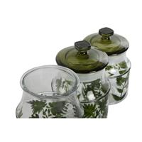 Set van 3 Potjes Home ESPRIT Groen Kristal 1,2 L 3 Onderdelen - thumbnail
