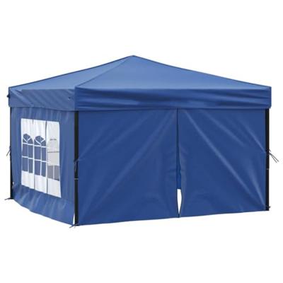 Partytent inklapbaar met zijwanden 3x3 m blauw - thumbnail