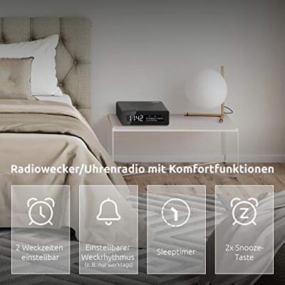 TechniSat DigitRadio 51 Wekkerradio DAB+, VHF (FM) AUX Antraciet