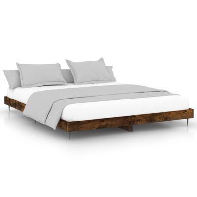 Bedframe zonder matras 200x200 cm spaanplaat gerookt eiken