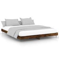 Bedframe zonder matras 200x200 cm spaanplaat gerookt eiken - thumbnail