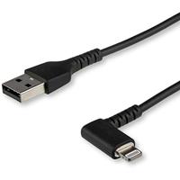 StarTech.com Premium USB-A naar Lightning Kabel 1m Zwart - Robuuste 90° haakse USB Type A naar Lightning Charge & Sync Oplaadkabel met Aramide Vezels - Apple MFi Cert. - iPhone (RUSBLTMM1MBR) - thumbnail