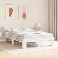 Bedframe met hoofdeinde Wit 140 x 200 cm Massief grenenhout - thumbnail