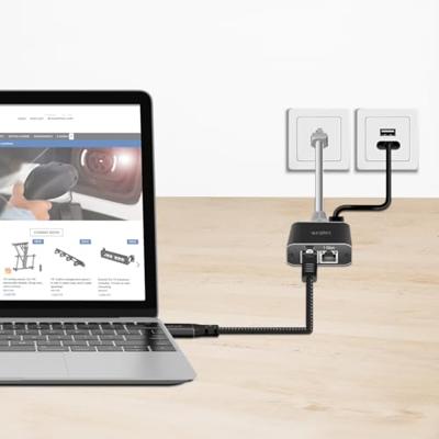 LogiLink USB 3.2 Gen 1 (USB 3.0) Adapterkabel [1x USB 3.2 Gen 1 stekker A (USB 3.0) - 1x RJ45-stekker 8p8c] CU0401 1.50 m